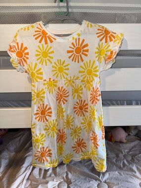 Old Navy White Dress with Yellow & Orange Sun Prints